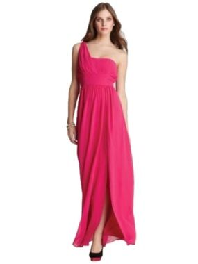 Allure Bridals Hot Pink One-Shoulder Maxi Gown